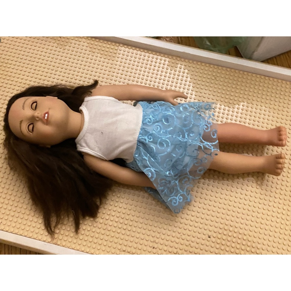 Adora Amazing Girl 18 Inch Doll Brunette Brown Sleepy Eyes Blue Tulle Skirt 13A